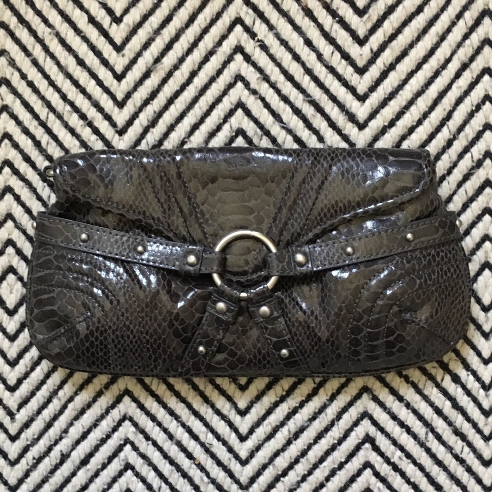 Botkier For Target Faux Gray Python Leather Clutch - image 3